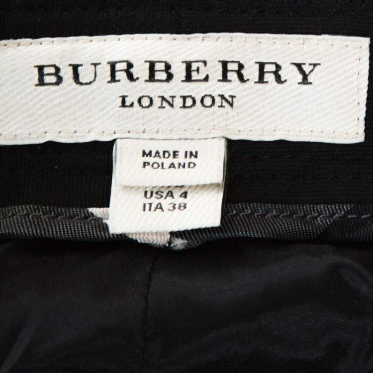 مملوكة مسبقًا Burberry Black Stretch Wool Blend Tailored Trousers S