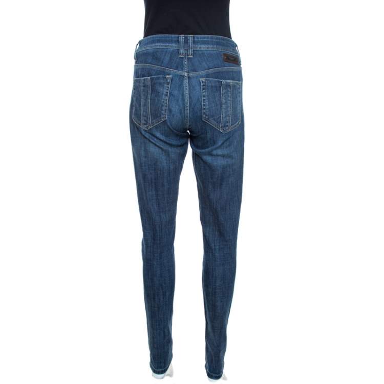 Pre Owned Burberry Brit Indigo Denim Slim Fit Kensington Jeans M