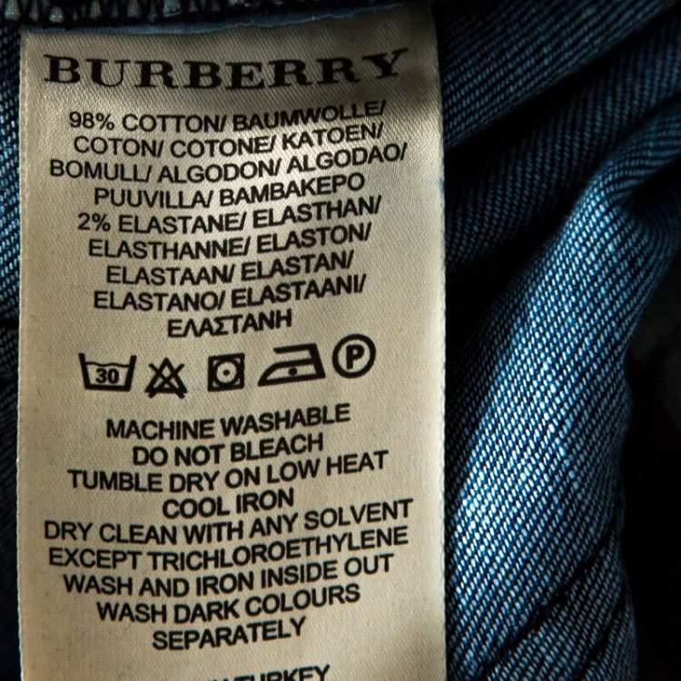 Pre Owned Burberry Brit Indigo Denim Slim Fit Kensington Jeans M