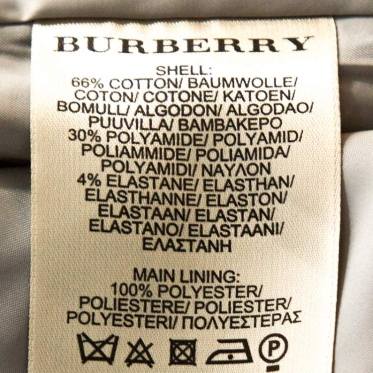Pre Owned Burberry Brit Grey Checked Stretch Cotton Pencil Skirt S