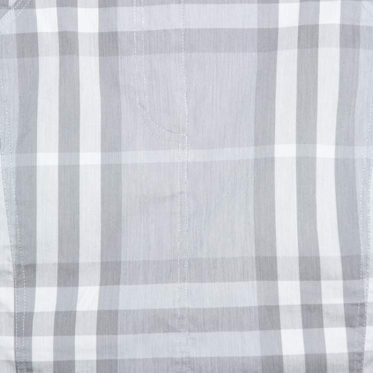 Pre Owned Burberry Brit Grey Checked Stretch Cotton Pencil Skirt S