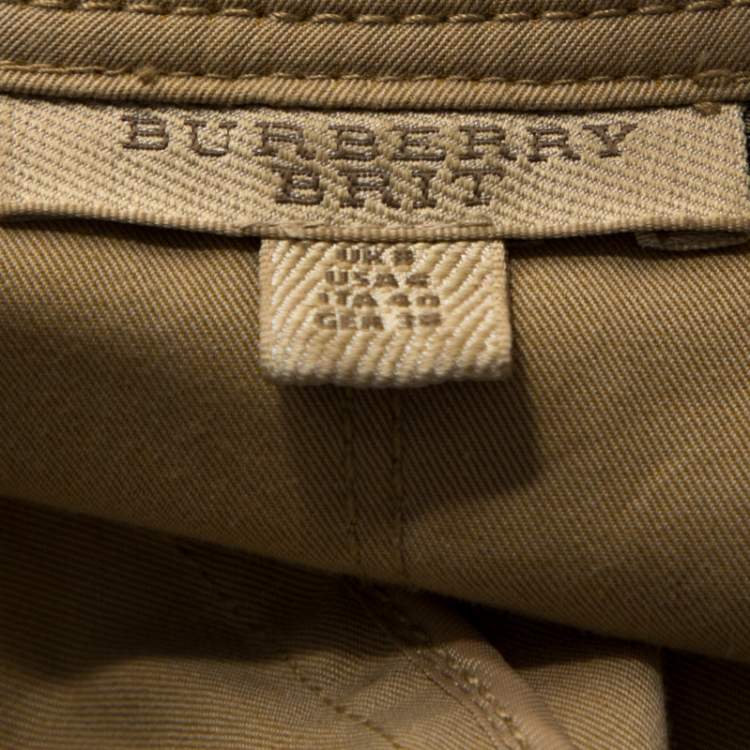 Pre Owned Burberry Brit Beige Cotton Sleeveless Trench Coat S