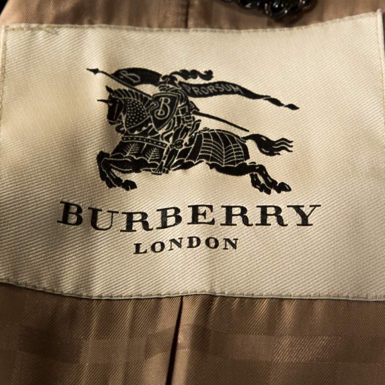 Pre Owned Burberry Beige Cashmere and Fox Fur Lined Belted Coat M