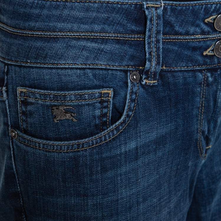 Pre Owned Burberry Indigo Denim Islington Boot Leg Jeans M
