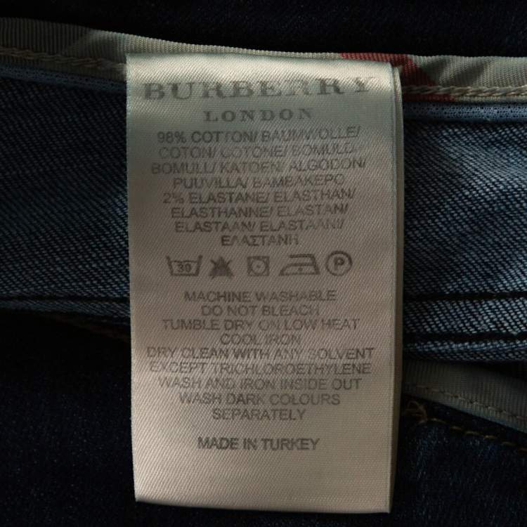 Pre Owned Burberry Indigo Denim Islington Boot Leg Jeans M