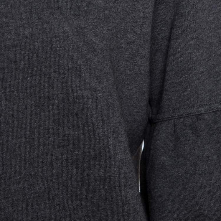 Pre Owned Burberry Dark Grey Knit Balloon Sleeve Jumper XS