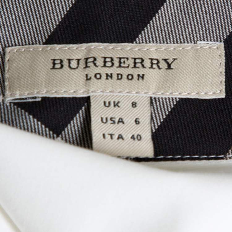 مملوكة مسبقًا Burberry White Stretch Cotton Button Front Long Sleeve Shirt S