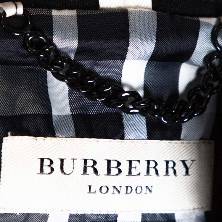 Pre Owned Burberry Black Double Breasted Belted Trench Coat M