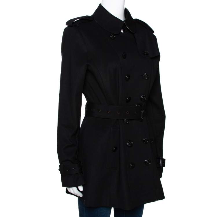 Burberry Black Double Breasted Belted Trench Coat M Burberry | TLC