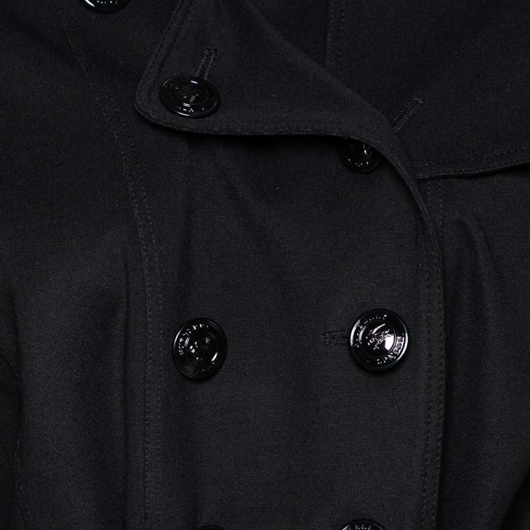Pre Owned Burberry Black Double Breasted Belted Trench Coat M