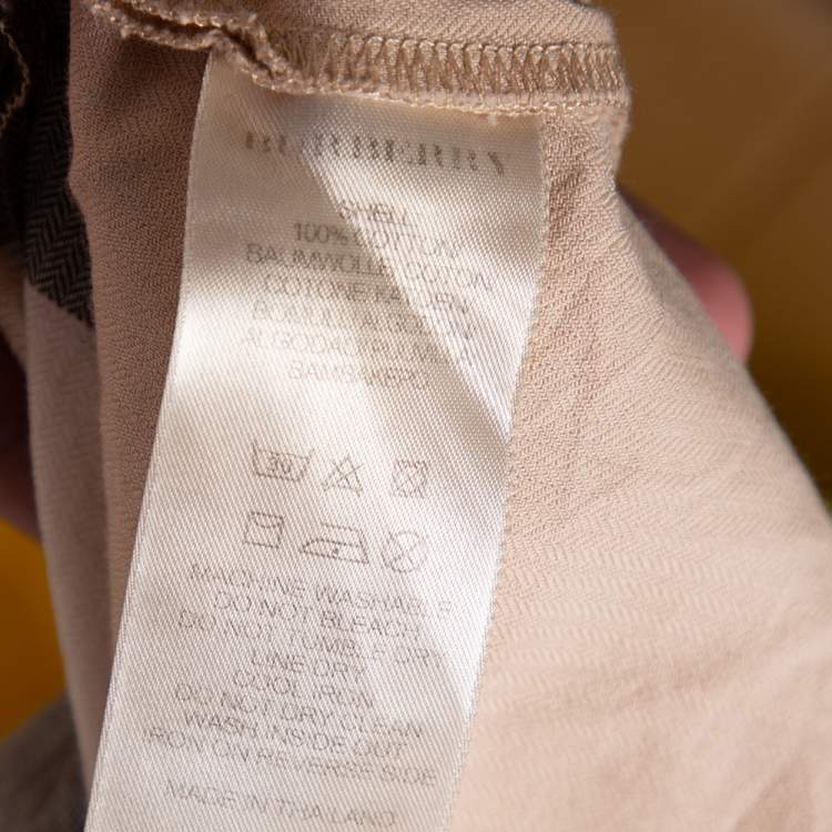 مملوكة مسبقًا Burberry Brit Beige Exploded Check Cotton Tunic Top L