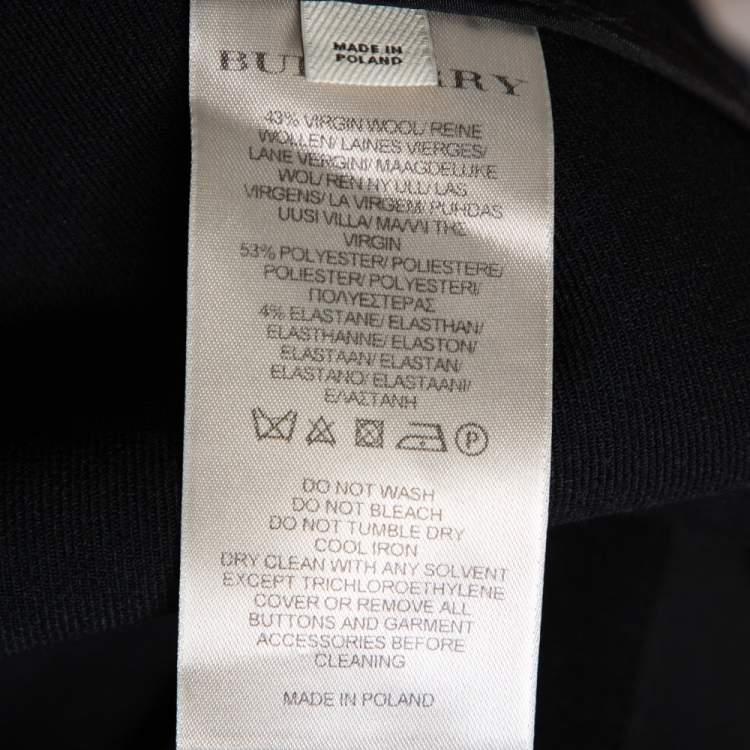 Pre Owned Burberry Black Wool Blend Cape Coat M