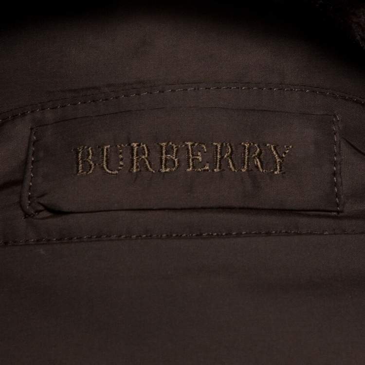 Pre Owned Burberry Vintage Brown Button Front Puffer Jacket L