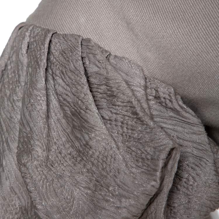 Pre Owned Burberry Prorsum Beige Knit Gathered Sleeve Cardigan S