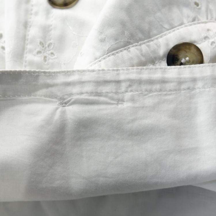 Pre Owned Burberry London White Eyelet Cotton Button Front Short Flared Skirt S 