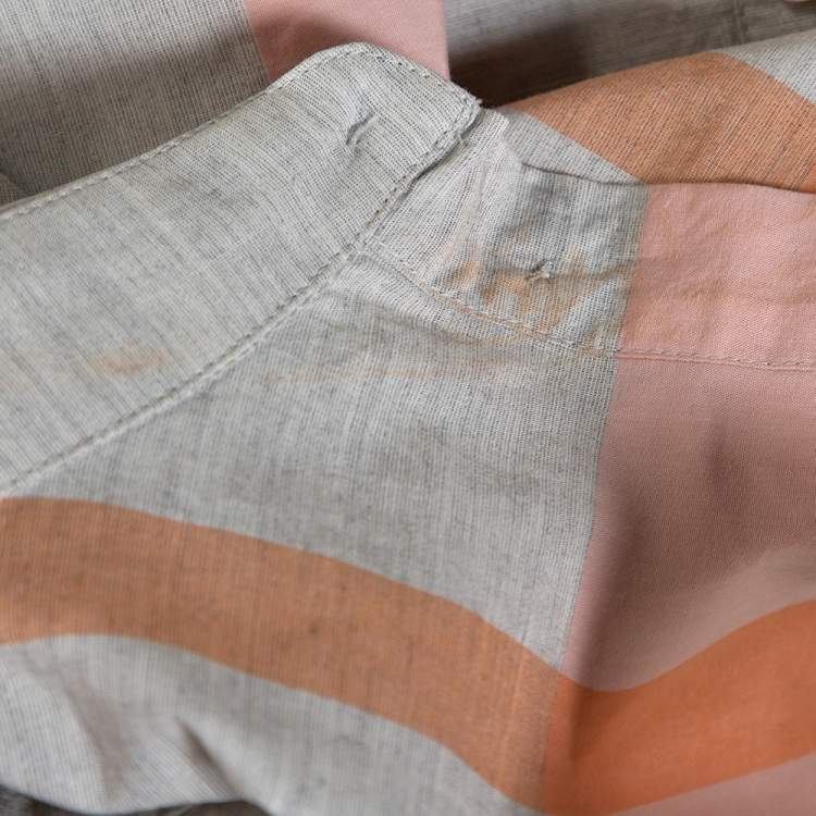 Pre Owned Burberry Brit Grey & Pink Giant Checked Cotton Shirt XL