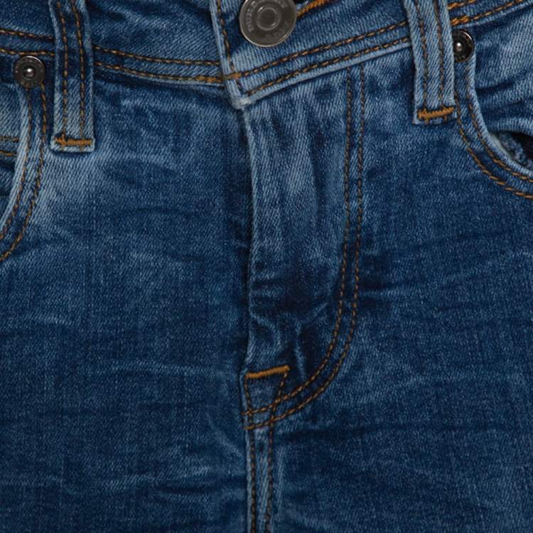 Pre Owned Burberry Brit Blue Washed Denim Langley Skinny Leggings S