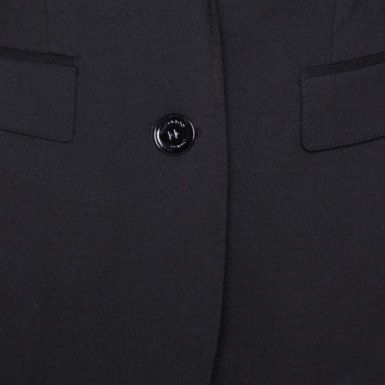 Pre Owned Burberry London Black Stretch Wool Tailored Blazer S 