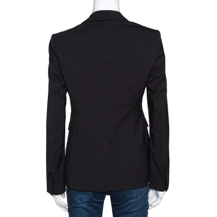 Pre Owned Burberry London Black Stretch Wool Tailored Blazer S 