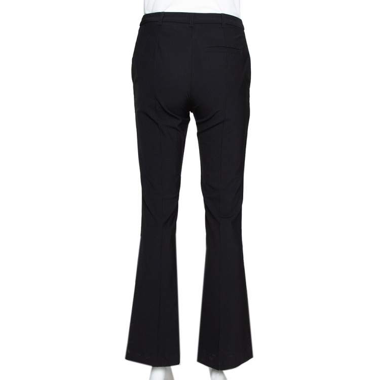 flared black trousers