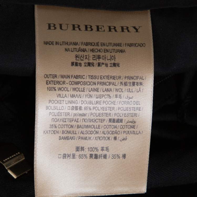 مملوكة مسبقًا Burberry Black Wool Tailored Trousers S