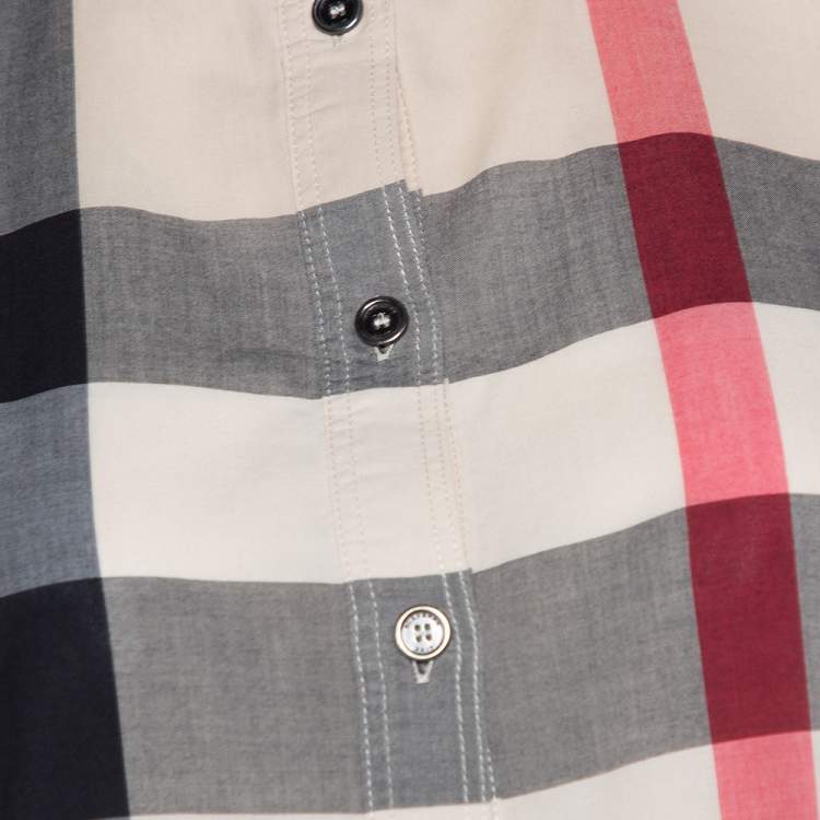 مملوكة مسبقًا Burberry Brit Beige Exploded Check Cotton Tunic Blouse S
