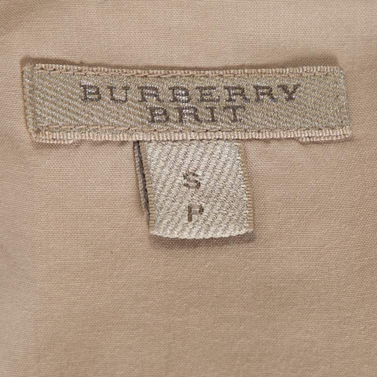 مملوكة مسبقًا Burberry Brit Beige Exploded Check Cotton Tunic Blouse S