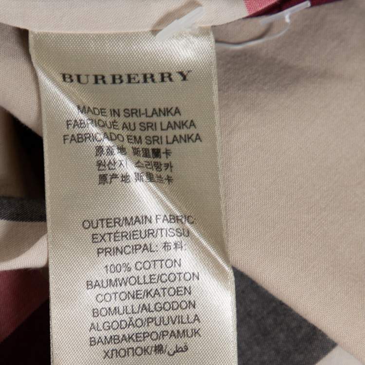مملوكة مسبقًا Burberry Brit Beige Exploded Check Cotton Tunic Blouse S