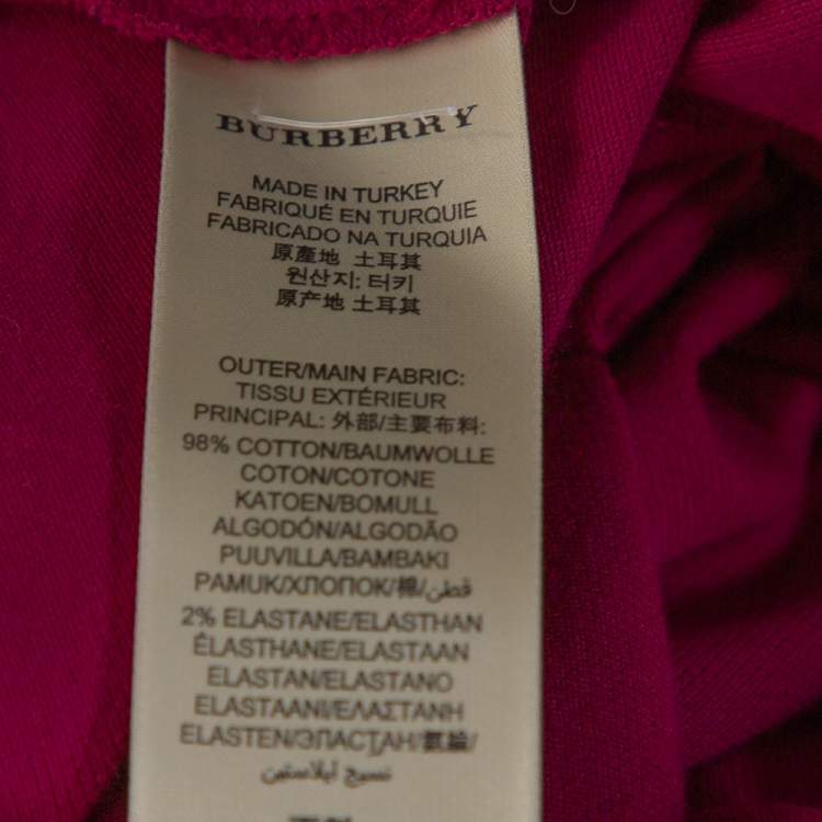 Pre Owned Burberry Brit Fuschia Cotton Pique Fitted Polo T Shirt XL