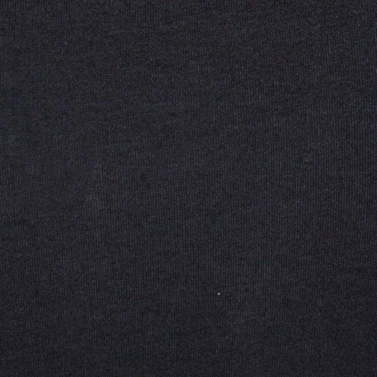 مملوكة مسبقًا Burberry Black Stretch Cotton Three Quarter Sleeve Round Neck Top XS