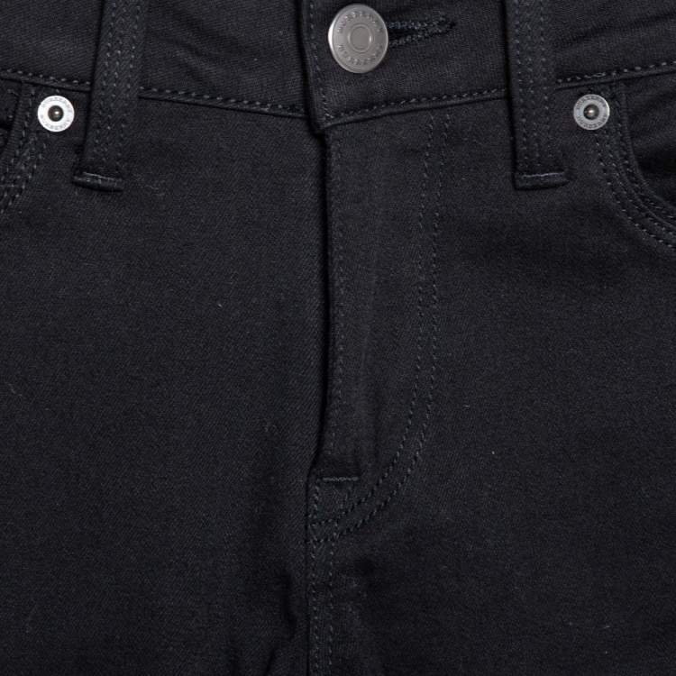 Pre Owned Burberry Black Denim Braided Trim Flared Jeans S