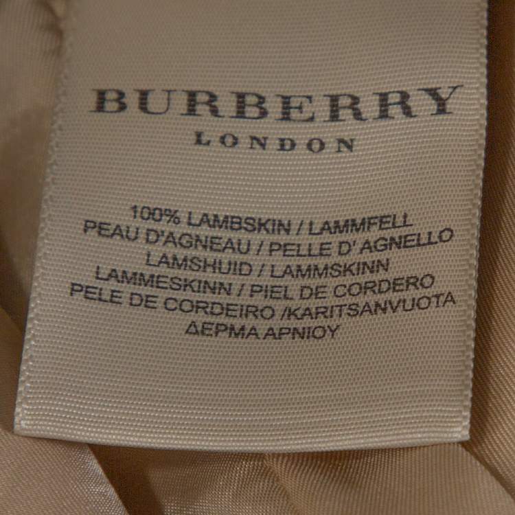 Pre Owned Burberry Beige Leather Button Front Jacket M