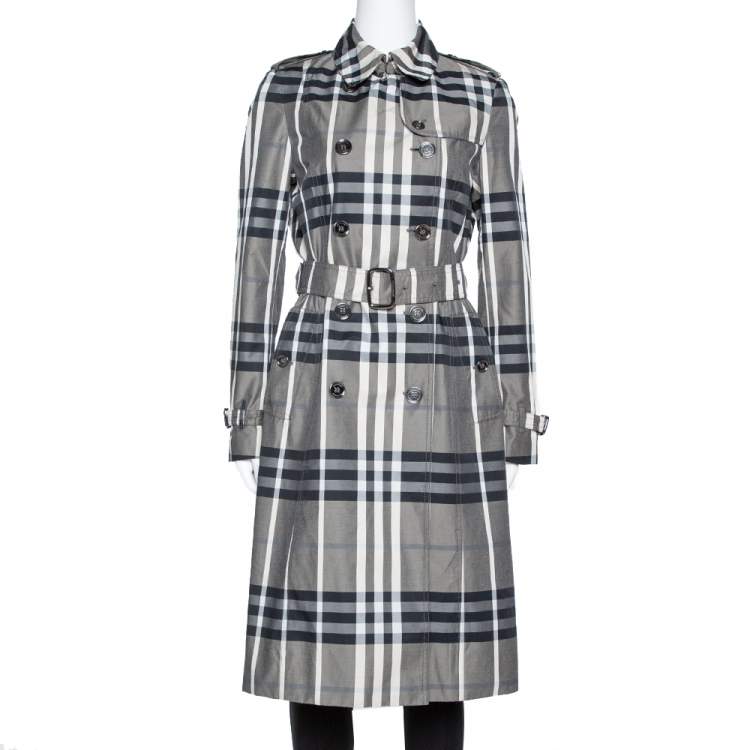 Burberry Black Nova Check Belted Trench Coat S Burberry | TLC