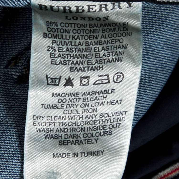 Pre Owned Burberry Blue Medium Washed Denim Flared Leg Jeans M