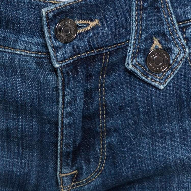 Pre Owned Burberry Blue Medium Washed Denim Flared Leg Jeans M