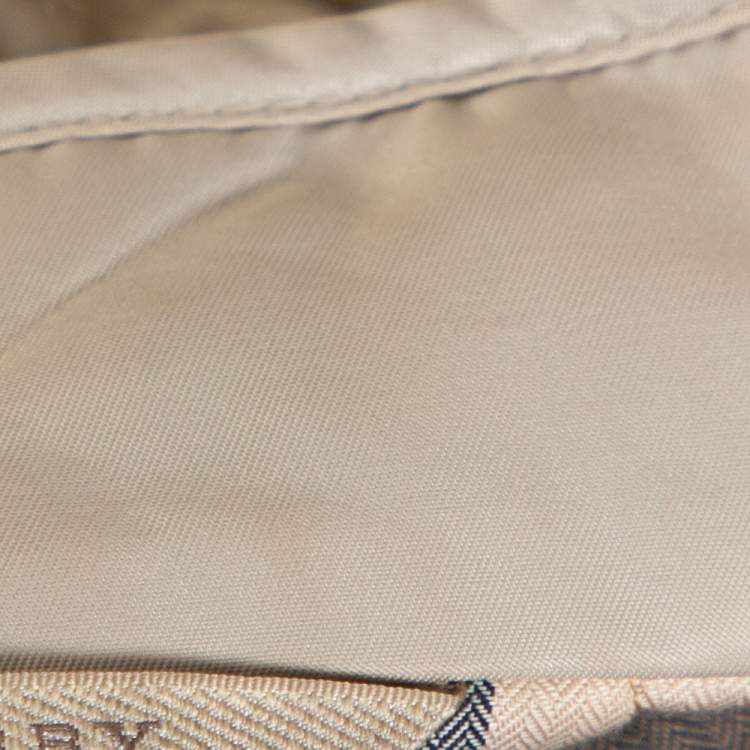 Pre Owned Burberry Brit Beige Quilted Zip Front Jacket XL
