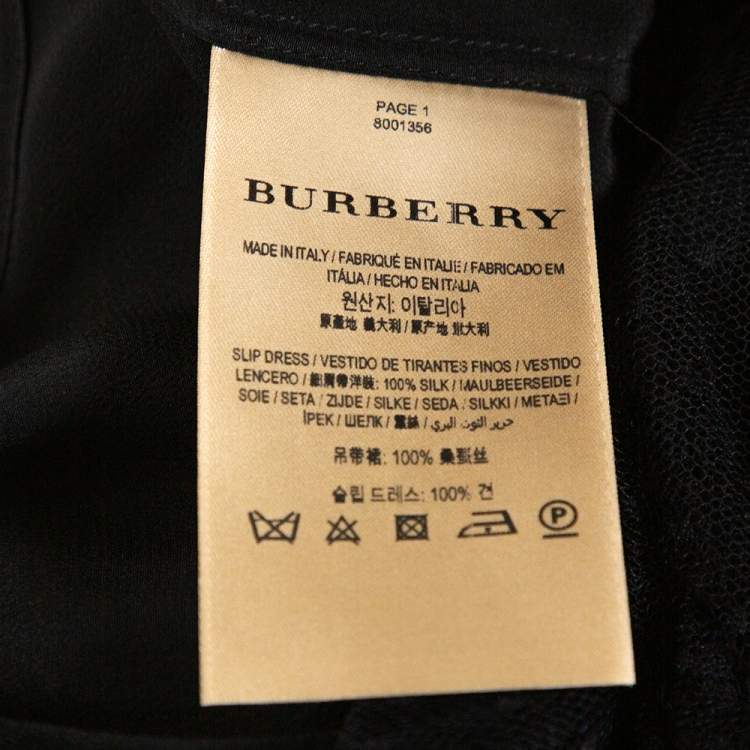 Pre Owned Burberry Color Block Tulle Fawne Midi Dress L