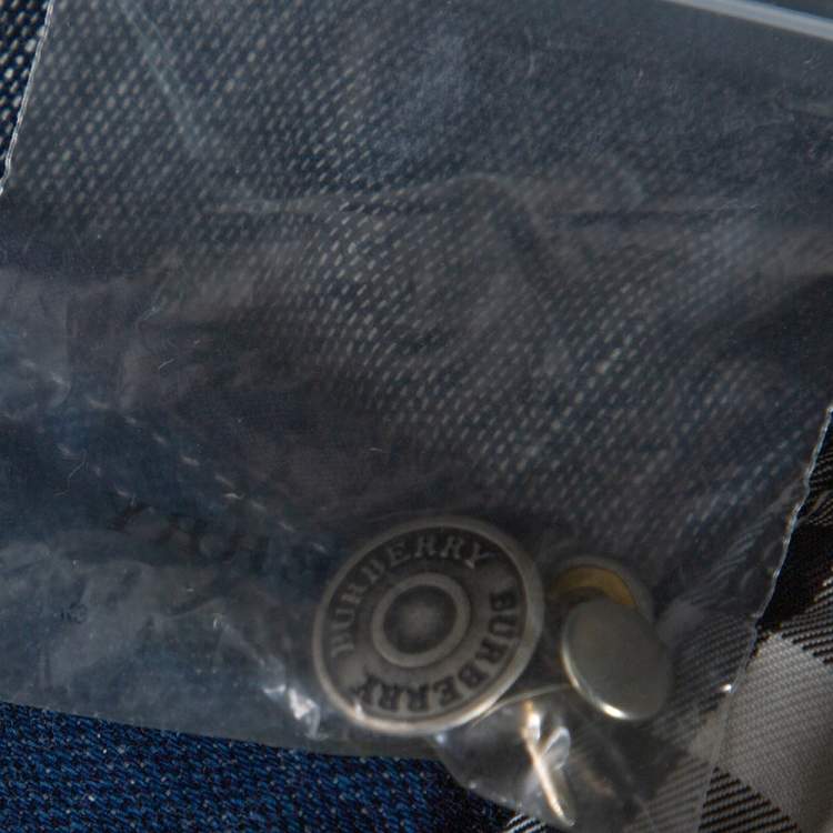 Pre Owned Burberry Blue Denim Pleated Mini Skirt S