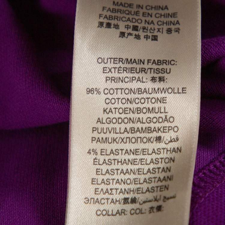 Pre Owned Burberry Brit Purple Cotton Ruffled Collar Polo T-Shirt M