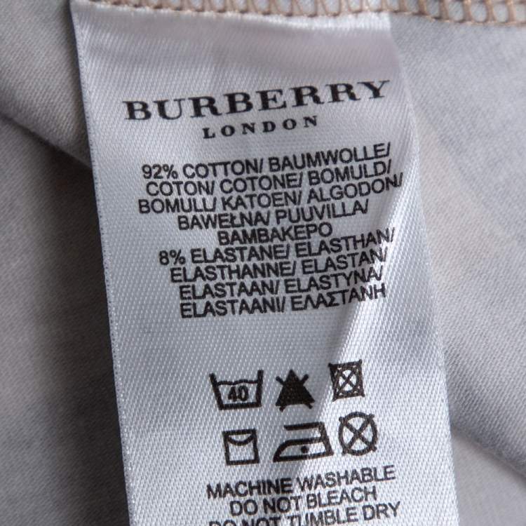 Pre Owned Burberry Beige Nova Check Stretch Cotton Halter Neck Top XL