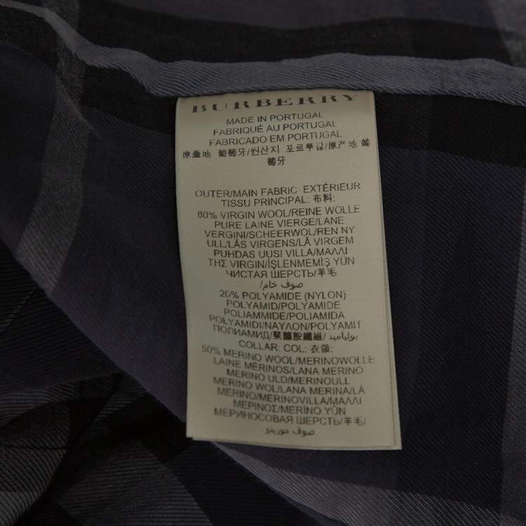 Pre Owned Burberry Brit Wool Knit Collar Toggle Front Jacket M