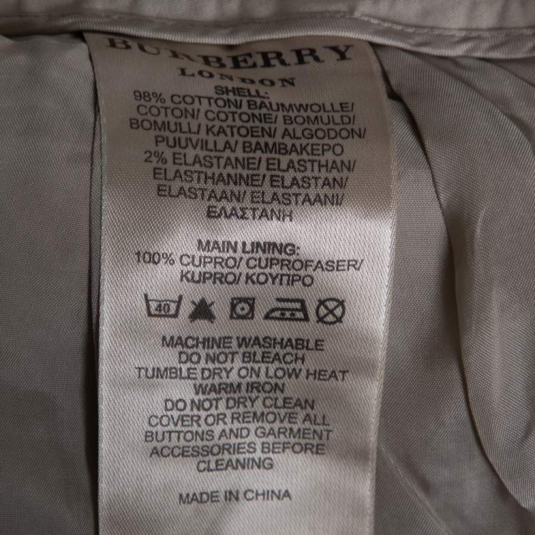 Pre Owned Burberry Beige Cotton A-Line Mini Skirt M