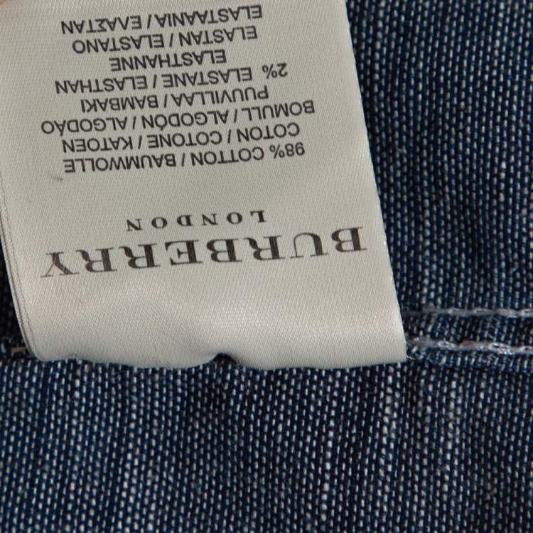 Pre Owned Burberry Vintage Denim Patch Pocket Detail Jacket M