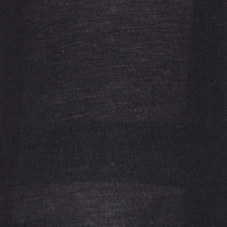Pre Owned Burberry Black Stretch Knit Novacheck Trim T-Shirt XS