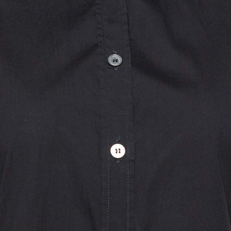 Pre Owned Burberry Black Stretch Cotton Long Sleeve Shirt M