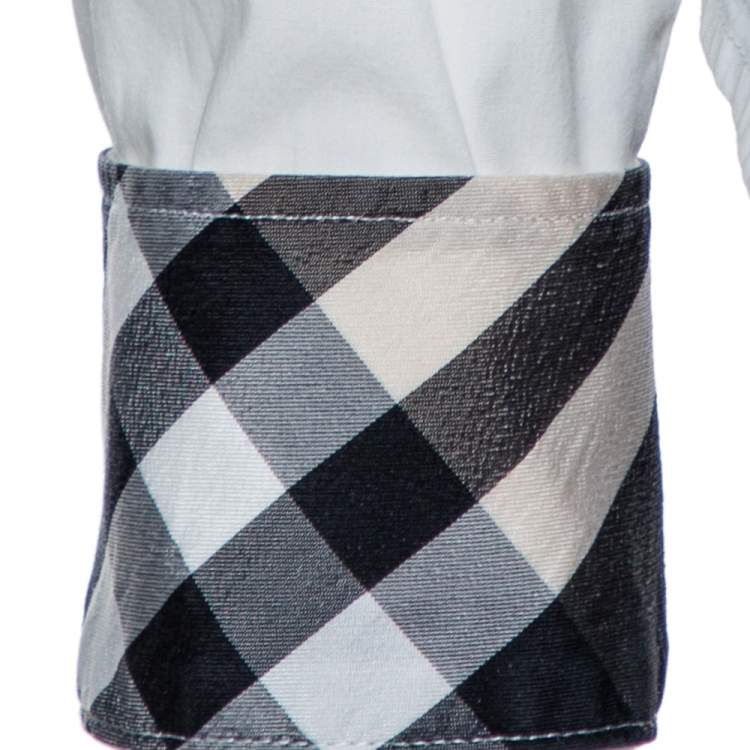 Pre Owned Burberry Brit White Stretch Cotton Long Sleeve Shirt M