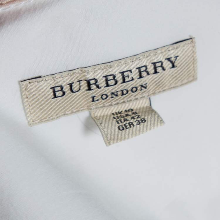 Pre Owned Burberry Brit White Stretch Cotton Long Sleeve Shirt M