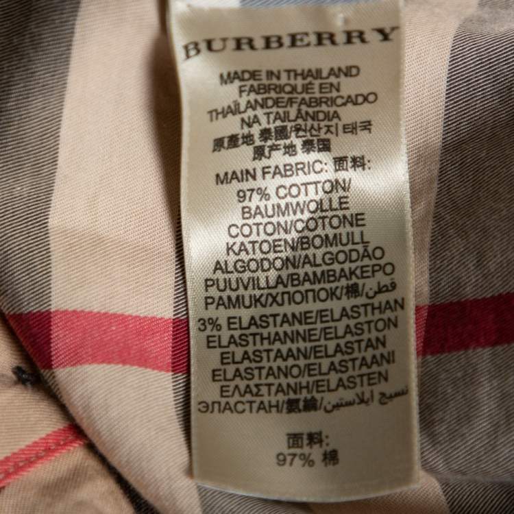 Pre Owned Burberry Brit Beige Nova Check Stretch Cotton Button Front Shirt L