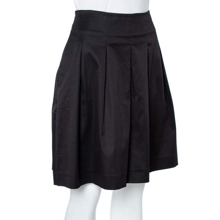 Burberry Black Cotton Pleated Skirt S Burberry TLC