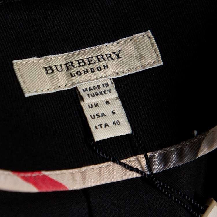 Pre Owned Burberry Black Cotton Pleated Skirt S